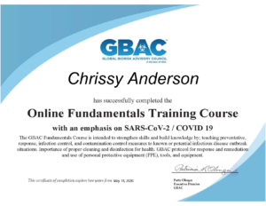 GBAC Certificate COVID-19 Cleaning